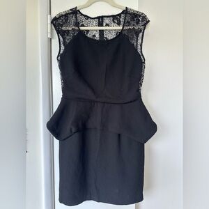 ONE Black Lace Dress with peplum